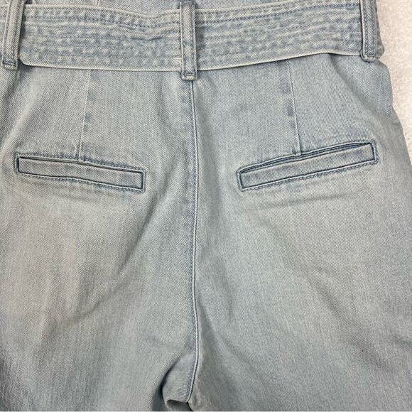 A New Day Paperbag Jeans Size 0 Barrel Leg Pleated Tie Waist Light Wash Pockets - Picture 4 of 6